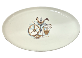 Taylor Smith &amp; Taylor Weathervane Oval Platter Rooster Multicolor Ceramic VTG - £11.86 GBP