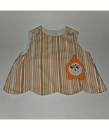VTG Handmade Baby Outfit Striped Top Clock Face Orange Bloomers Approx 0... - £23.42 GBP