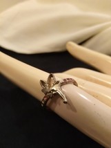 Vintage Disney Sterling 925 Pink Swarovski Crystal Tinker Bell Ring Size... - $26.73