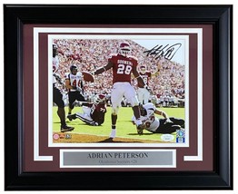 Adrian Peterson Firmado Enmarcado 8x10 Oklahoma Sooners Foto JSA - $155.18