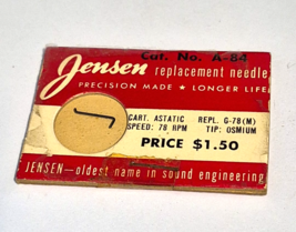 Jensen Hi-Fi Needle A-84 Osmium Tip REPLACEMENT NEEDLE - £6.38 GBP