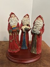 3 Vintage 90s Constance Collection Christmas Santa Figures Signed Holiday Set - £70.66 GBP