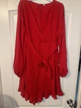 Women&#39;s Long Sleeve Red Dress. Zipper Back. Size XL. M - £9.33 GBP