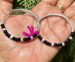 2 Pc 999 Silver Evil Eye Protection Bangle Nazariya Kids Infants 8 gm Ad... - $39.19