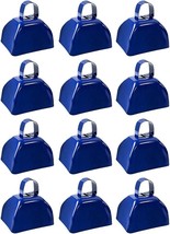 12 PCS Metal Cowbell with Handle, FOVERN1 Blue Cowbell Bulk 3 Inch, Mini Bells, - £25.57 GBP
