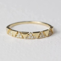 Stackable Wedding Ring, Triangle Shape Stylish Minimalist Ring, Engagement Ring - £73.18 GBP