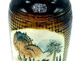 Vintage Asian Hand Painted &amp; Signed Textured &quot;Pineapple&quot; Vase 8&quot; Tall - $35.59