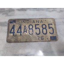 Vintage 1976 Indiana License Plate 44A8585 Expired Blue Text - £5.49 GBP