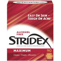 Stridex Medicated Acne Treatment Pads Maximum Strength 2.0% Salicylic Acid 90 ct - £20.56 GBP
