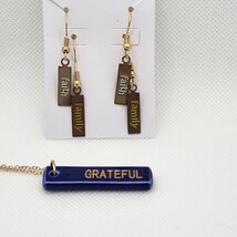 Grateful - Faith - Family Necklace and Earrings Set - $5.00
