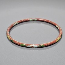 Vintage Chinese Cloisonne Red Green Blue Gold Tone Tone Enamel Bangle Br... - $14.95