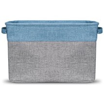 Sorbus ~ Collapsible ~ Storage Basket w/Handles ~ 15 x 10.75 x 9.5 ~ BLUE Twill - £17.67 GBP