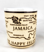 Vintage Jamaica Souvenir Ceramic Mug 1980s One Happy Place Map Mug Never... - £6.39 GBP