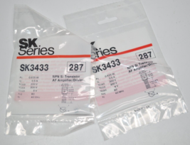 Lot of 2 - NEW RCA SK Series SK3433 NPN Si Transistor AF Amlifier / Driver - £9.73 GBP