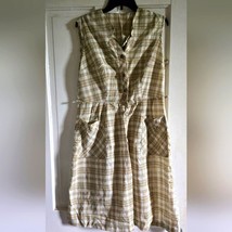 Vintage plaid sleeveless dress, vintage size 18 1/2, looks approx size L - $18.70