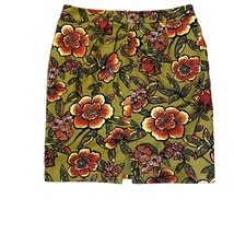 LOFT Ann Taylor Olive Green Floral Print Pencil Skirt Size 14 NWT - $32.09