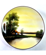 Vintage Noritake Hand Painted Tree Lake Scene Luncheon Plate Yellow Déco... - $31.03 CAD
