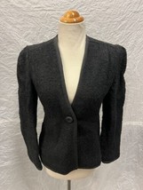 Albert Nipon Vintage Textured Black Structured Women&#39;s Blazer Size 4 - £31.02 GBP