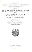 The Water Resources of Calvert County, Maryland by V. R. Bennion - £8.69 GBP