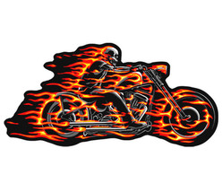 FLAMING FIRE MOTORCYCLE PATCH P3910 biker patches embroderied novelty ne... - £4.50 GBP