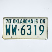 1970 United States Oklahoma Woodward County Passenger License Plate WW-6319 - $12.28 CAD