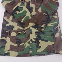 Men's Woodlands Camo Combat Field Shirt Jacket Long Sleeve Size Medium image 13
