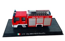 Del Prado Die Cast Fire Truck Engine 1/72 scale vtg city 2000 IVECO Eurofire 115 - £39.52 GBP
