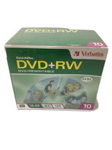 10 Pack Verbatim DVD+RW  DVD+Rewriteable 1x-2.4x 4.7GB  Data 120 Minutes Video - £18.94 GBP