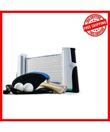 Quick Setup Table Tennis Set: 2 Paddles, 2 Balls &amp; Adjustable Retractabl... - €35,20 EUR