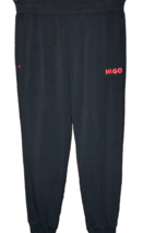 Hugo Hugo Boss Men&#39;s Labelled Thin Black Red Logo Cotton Sweatpants Size XL - £73.54 GBP