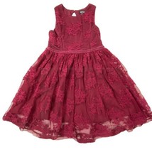 Zenzi Sleeveless Lace Dress Girls size XS 4/5 Burgundy Lined - $11.69