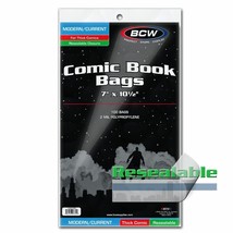 200 BCW Resealable Current Comic Bags - Thick - £15.33 GBP