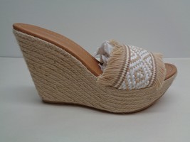 Charles David Size 9.5 DANA White Woven Raffia Wedge Sandals New Womens Shoes - £102.06 GBP