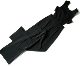 NWT BCBG MaxAzria Rossana in Black Satin Wide Leg Cutout Jumpsuit 2 x 32 - £63.88 GBP