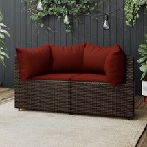  Patio Corner Sofa Brown and cinnamon red - $6,460.16 MXN