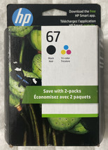 HP 67 Black &amp; Tricolor Ink Set 3YP29AN 3YM55AN &amp; 3YM56AN Exp 2025+ Retail Box - £22.39 GBP