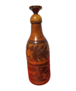 Hand Carved And Crafted Wooden 3 Piece Bottle Holder 14.5&quot;T Small Cup Fo... - $44.55