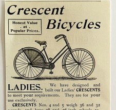 Crescent Bicycles 1894 Advertisement Victorian Bikes Ladies No 4 And 5 A... - £15.73 GBP