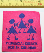 Girl Guides Canada Provincial Council British Columbia Fabric Label Patch - £9.01 GBP