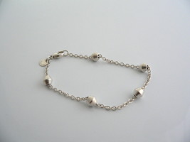 Tiffany &amp; Co Silver Barrel Bead by  the Yard Bracelet Bangle Jewelry Gift Love - £275.25 GBP