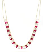 Lab Grown CVD Diamond &amp; Natural Pink Ruby Necklace Custom Personalized Gift - $11,916.75 CAD