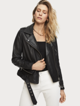 Hidesoulsstudio Women Black Biker Leather Jacket #25 - £95.08 GBP