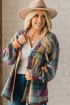 Multicolor Brushed Checked Western Buttoned Jacket - $21.20