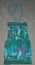 Womens Halter Tunic Jr Girls Mudd Braided Blue Tie Dye Tank Top-size M - £7.12 GBP