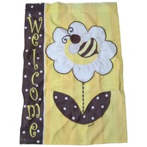 Welcome Sunflower Honey Bee Yellow Embroidered Garden Flag Double Sided ... - $6.76