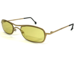 Vintage la Eyeworks Sunglasses SLIM 555 Gold Rectangular Frames w Yellow... - £36.69 GBP