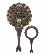 Art Nouveau Sirens of The Seas Mermaid With Seahorses Hand Mirror Figuri... - $47.37 CAD