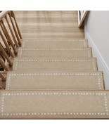 14 Pack Carpet Stair Treads Pads Trim Mats, Beige +White Polka Dot Squar... - $2,182.06 MXN