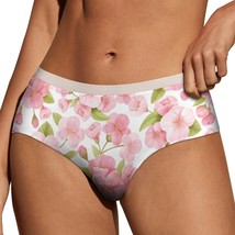 Pink Flowers Panties for Women Lace Briefs Soft Ladies Hipster Underwear - £11.18 GBP