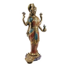 LAKSHMI STATUE 10&quot; Standing Hindu Wealth Goddess Laxmi Resin Icon Idol - $603.92 MXN